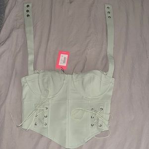 Sage Green Side Lace Up Cupped Corset